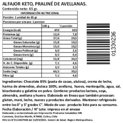 Alfajor con Praliné de Avellanas, Keto, Sin Azúcar Añadida, 65 g, Tremus 3 Alfajor con Praliné de Avellanas, Keto, Sin Azúcar Añadida, 65 g, Tremus - Imagen 3