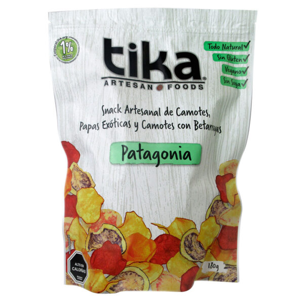 Snack de Camotes Papas Exóticas y Beterragas PatagoniaSin Glúten 180 grs marca Tika