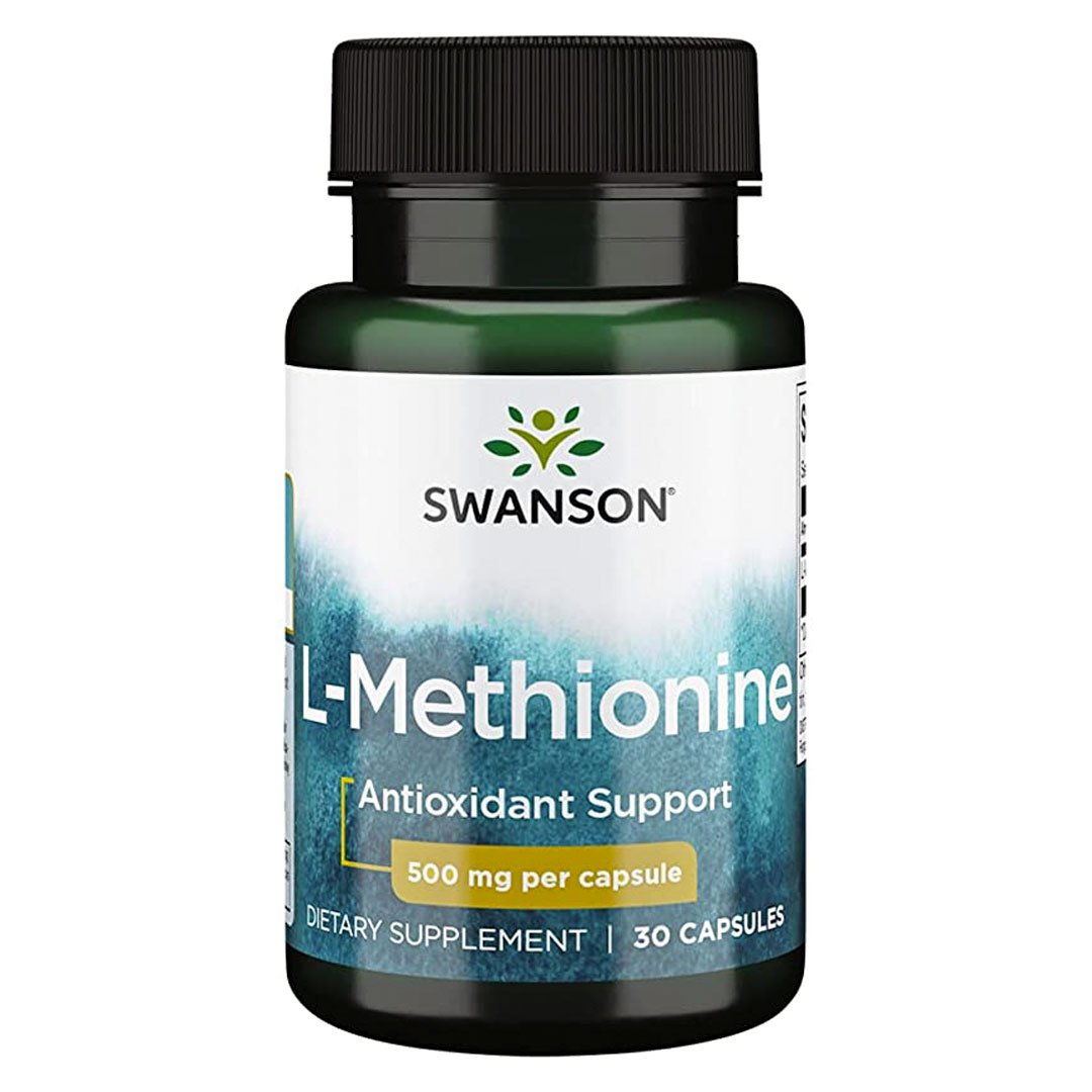 L- Metionina 500 Mg 30 Cápsulas Marca Swanson