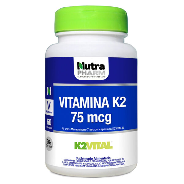 Vitamina K2 60 cápsulas Marca Nutrapharm