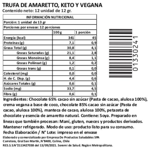 Trufas Sabor Amaretto Keto, Veganas, Sin Azúcar Añadida, 160 g, Tremus - Imagen 4