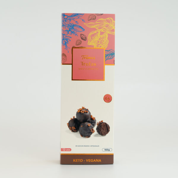 Trufas Sabor Amaretto Keto, Veganas, Sin Azúcar Añadida, 160 g, Tremus