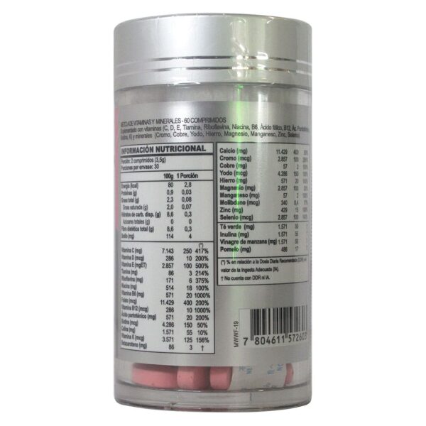 Multivitaminas Factor Women Suplemento Dietetico 60 capsulas marca Wellness 3 ETIQUETA 3010330