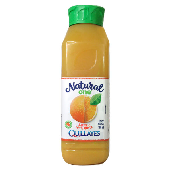 Jugo de Naranja 100% Fruta, sin azucar, sin agua añadida, 900 ml, marca Natural One