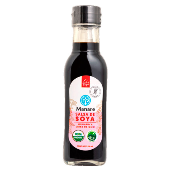 Salsa de Soya Orgánica Libre de Gluten 150ml Marca Manare