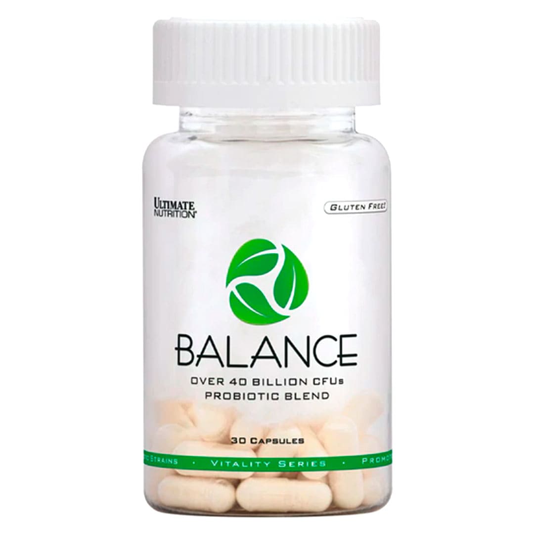Probióticos Balance, Libre de Gluten, 30 capsulas vegetales, Marca Ultimate Nutrition