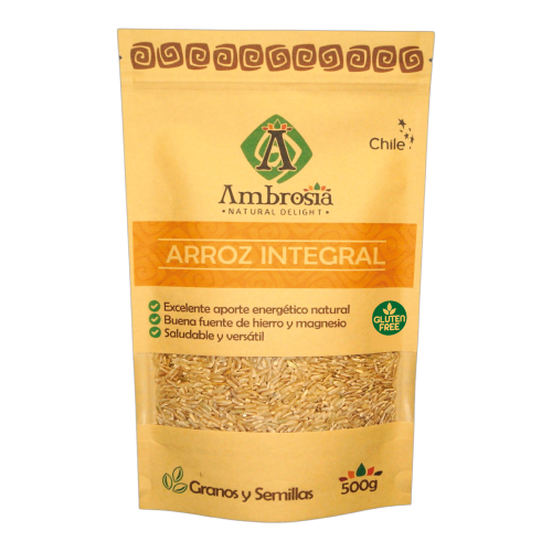 Arroz Integral Libre de Gluten 500 grs marca Ambrosia