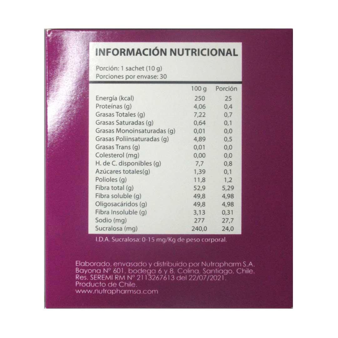 Benelax Fibra Sabor Ciruela 300 grs Marca Nutrapharm - Imagen 2