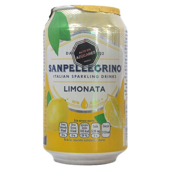 Agua Gasificada con jugo de limon 330 ml Marca San Pellegrino