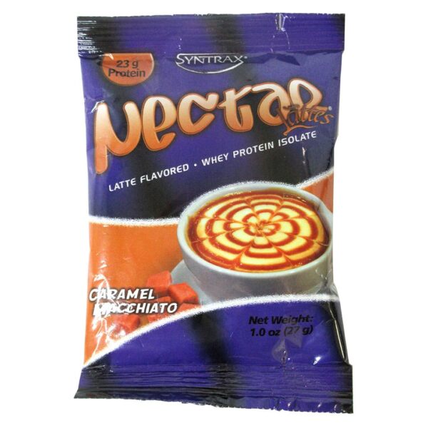 Nectar Lattes,Whey Protein Isolate , Sabor Caramel Macchiato, 27g, Marca Syntrax