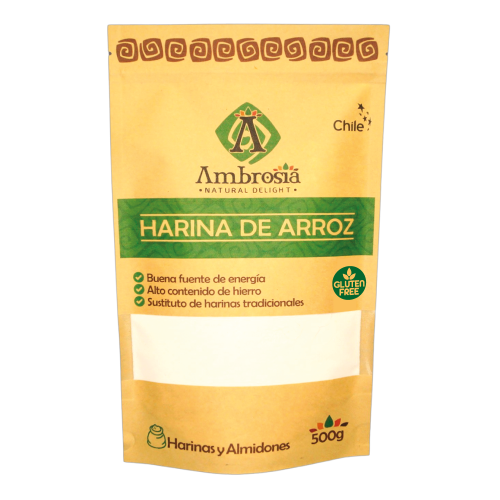 Harina de Arroz Libre de Gluten 500 grs marca Ambrosia