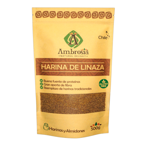 Harina de Linaza libre de gluten 500 grs Marca Ambrosia