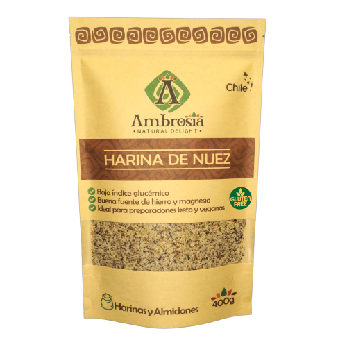 Harina de Nuez Libre de Gluten 400 grs marca Ambrosia