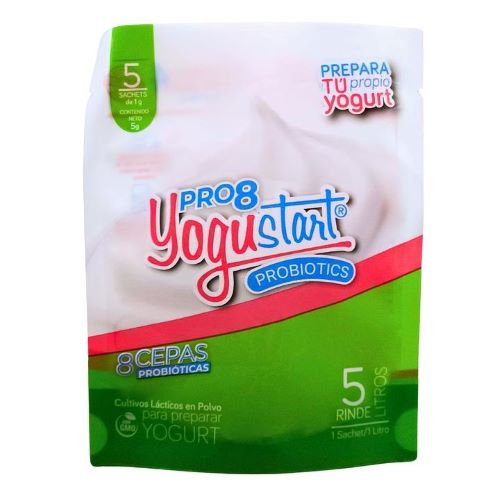 Cultivo Lácteo fortificado con Probioticos sobre 5 sachet Marca Yogustart