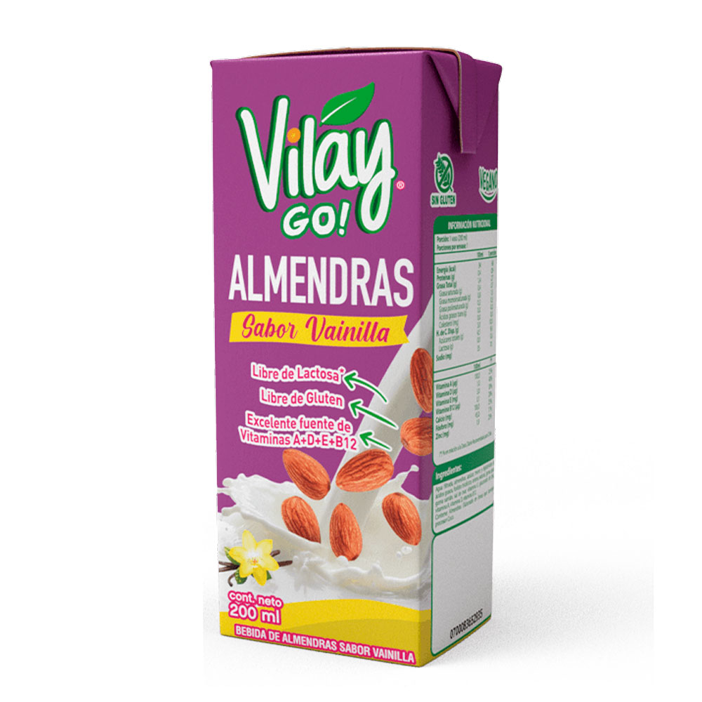 Bebida Vegetal de Almendras Sabor Vainilla 200 cc marca Vilay