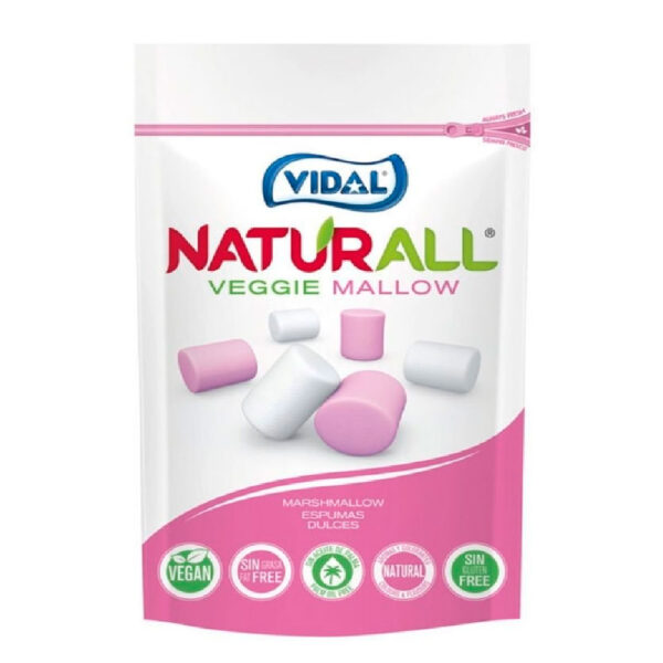 Espumas Dulces Veggie Mallow Vegano Sin Gluten 90 gr Marca Vidal