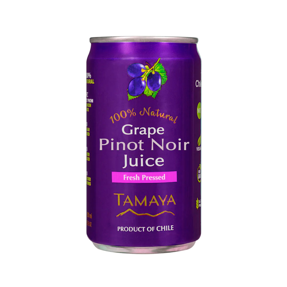 Jugo de Uva Pinot Noir Sin Gluten Vegano lata 200 ml marca Tamaya 1 Jugo de Uva Pinot Noir Sin Gluten Vegano lata 200 ml marca Tamaya