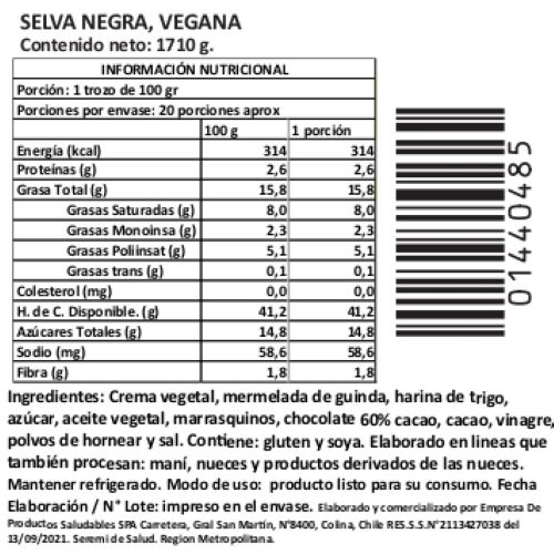 Torta Selva Negra Vegana, 1710 g, Tremus - Imagen 2