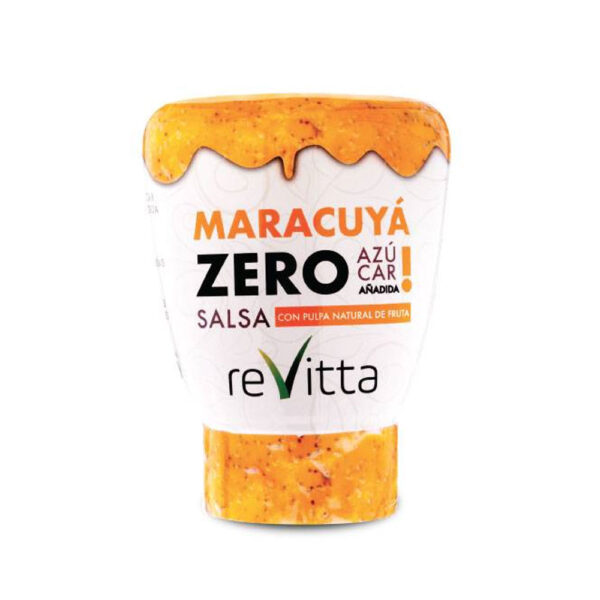 Salsa de Maracuya Vegana Zero Azúcar sin Gluten 330G Marca Revitta