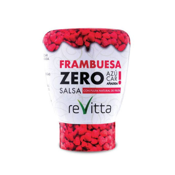 Salsa de Frambuesa Vegana Zero Azúcar sin Gluten 330G Marca Revitta