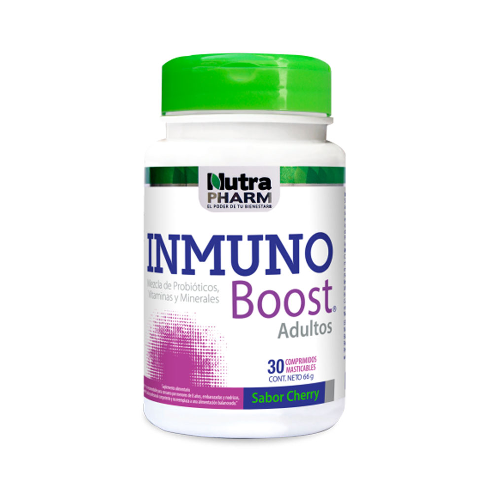 Inmune Boost para Adulto Sabor Cherry 30 comprimidos Masticables Marca NutraPharm