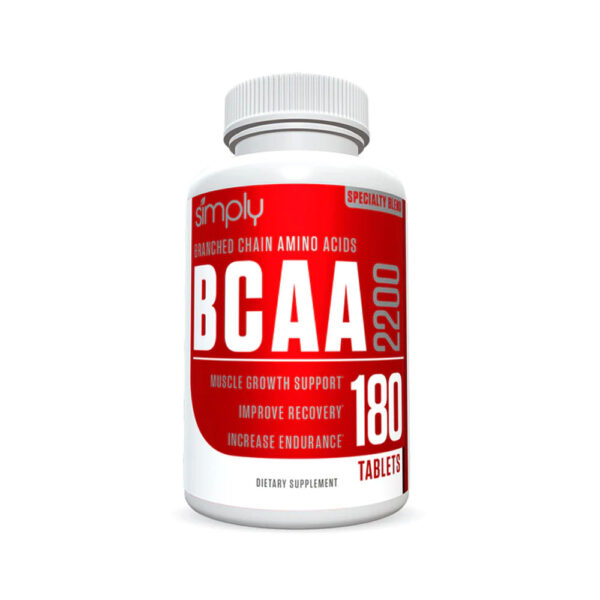 BCAA 2200, 180 Tabletas, Marca Simply