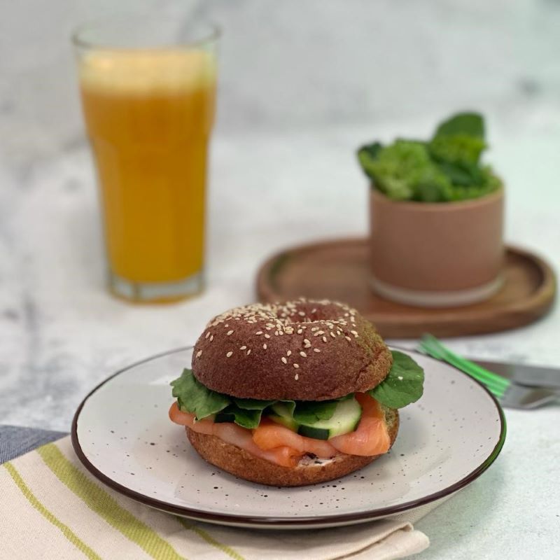 (D) Bagel Salmón Ahumado. Queso Crema y Rúcula. Keto. Tremus - Imagen 2