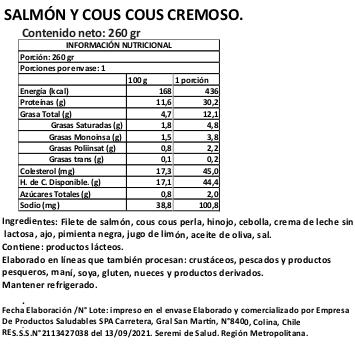Filete de Salmón con Cremoso de Cuscús, Marca Tremus - Imagen 3