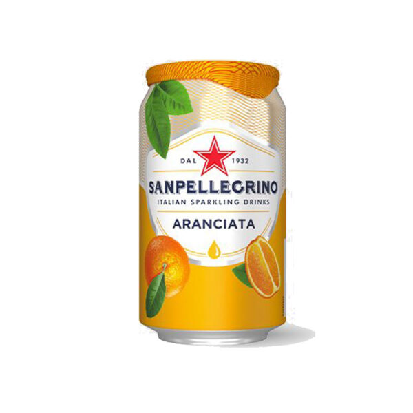 Agua Gasificada con jugo de naranja concentrado 330 ml Marca San Pellegrino
