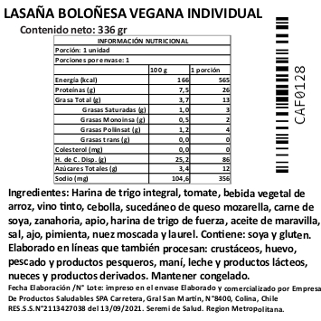 (D) Lasaña Bolognesa Vegana Individual Marca Tremus 2 (D) Lasaña Bolognesa Vegana Individual Marca Tremus - Imagen 2
