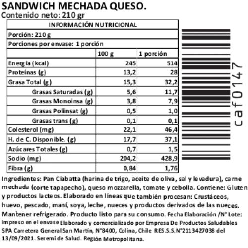 Sándwich Mechada Queso, 210 g, Tremus - Imagen 3