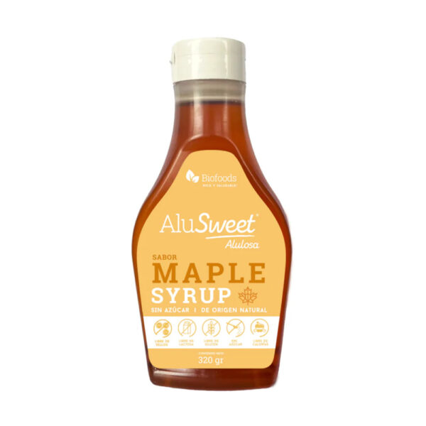 Alulosa Syrup Maple Sin Azucar Libre de Gluten-Lactosa 320 gr Marca Biofoods