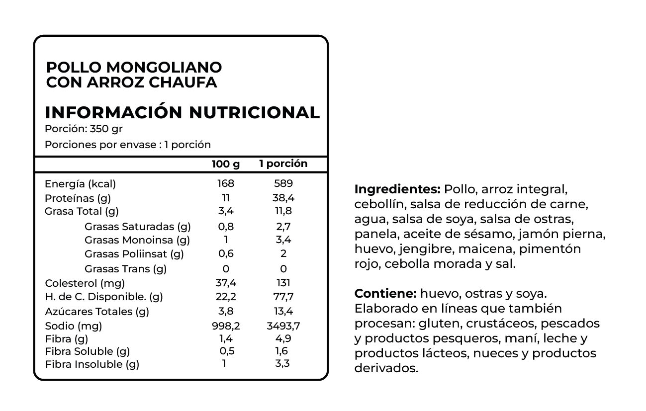 Pollo Mongoliano con Arroz Chaufa, 350 g, Tremus 2 Pollo Mongoliano con Arroz Chaufa, 350 g, Tremus - Imagen 2