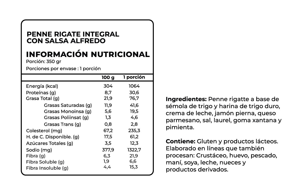 Penne Rigate con Salsa Alfredo, 350 g, Tremus - Imagen 2