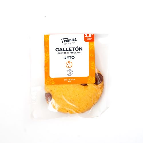 Cookie Chips de Chocolate, Keto, Sin Azúcar Añadida, 35 g, Tremus