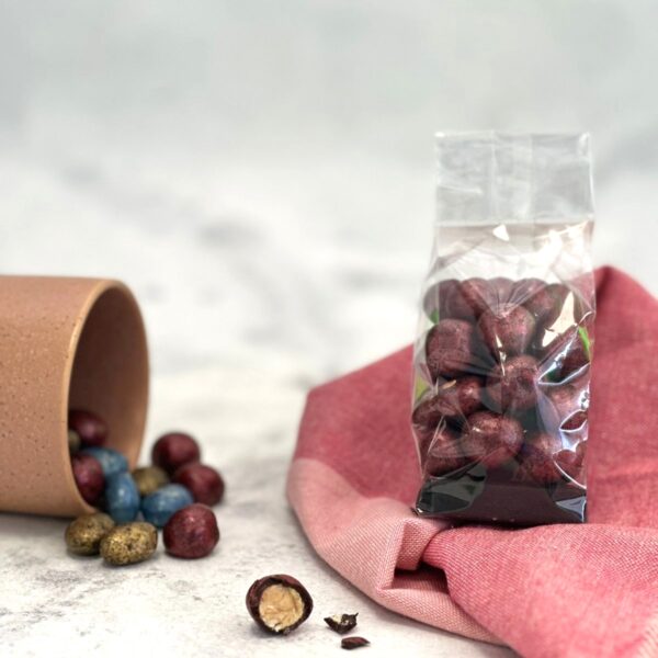 Grageas de Avellanas Bañadas en Chocolate Bitter Keto, Veganas, Sin azúcar Añadida, 100 g, Tremus