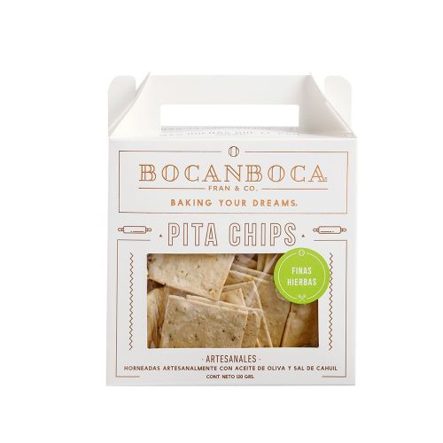 Chip Pita Finas Hierbas 120 Gramos Marca Bocanboca