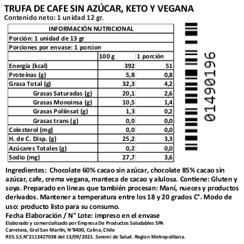 Trufas Artesanales Keto y Veganas, Mix de Sabores sin Azúcar, 9 un, Marca Tremus 4 Trufas Artesanales Keto y Veganas, Mix de Sabores sin Azúcar, 9 un, Marca Tremus - Imagen 4