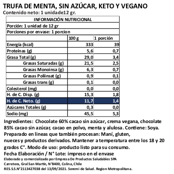 Trufas Artesanales Keto y Veganas, Mix de Sabores sin Azúcar, 9 un, Marca Tremus 5 Trufas Artesanales Keto y Veganas, Mix de Sabores sin Azúcar, 9 un, Marca Tremus - Imagen 5