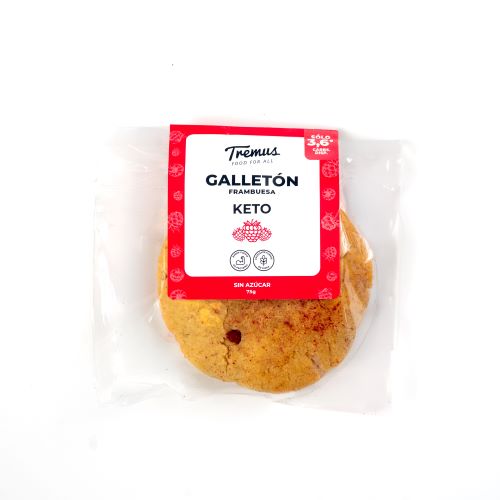 Galletón de Frambuesa Keto Sin Azúcar Añadida, 75 g, Tremus
