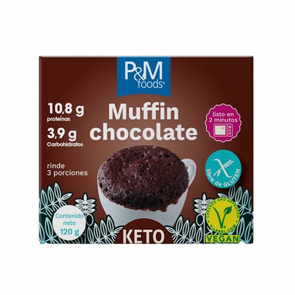 Mezcla lista Muffin Keto Chocolate Sin Gluten Vegano 120 grs marca P&M Foods