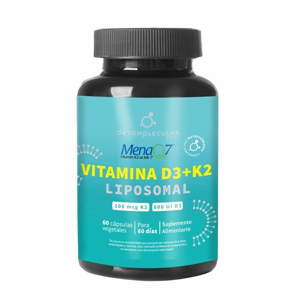 Vitamina D3+K2 MenaQ7 Liposomal 60 Cáps Marca Ortomolecular