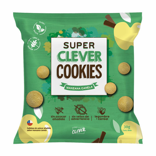 Galletas Manzana Canela Sin gluten sin azucar añadida 30 grs Marca Eat Clever