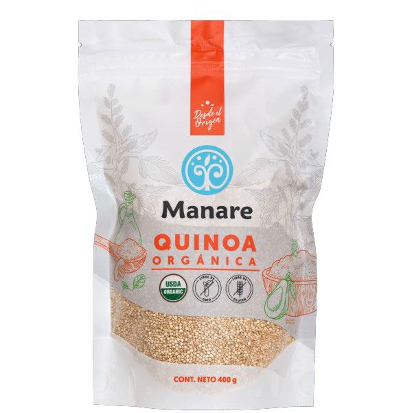 Quinoa Blanca Organica 400 grs  Marca Manare