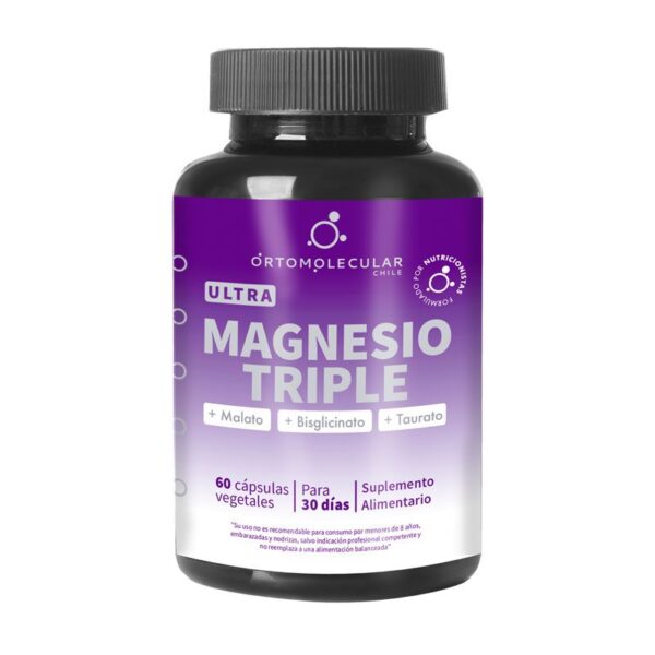 Triple Magnesio Ultra 60 Capsulas Vegetales Marca Ortomolecular