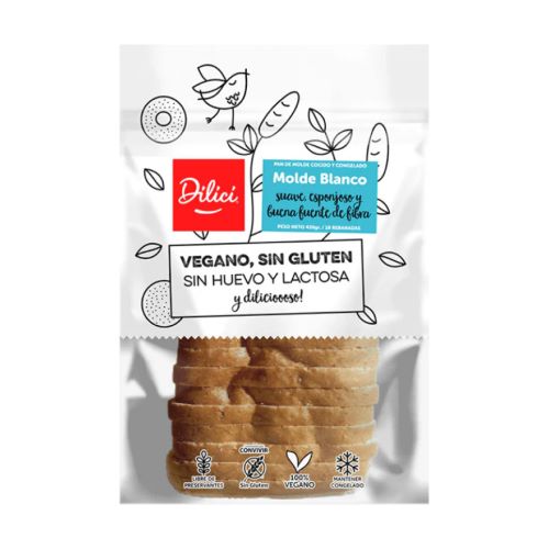 Pan de Molde Blanco de Linaza Sin Gluten 430 grs marca Dilici