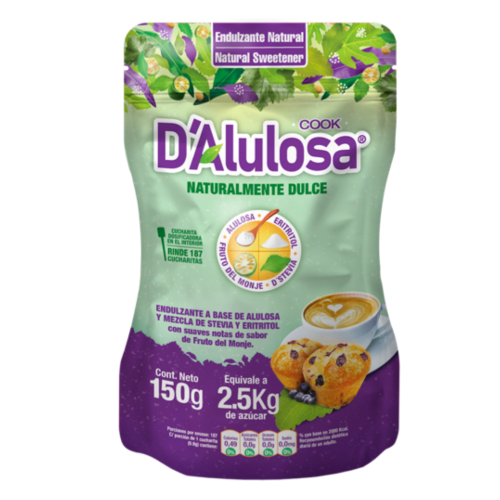 Endulzante Granulado 150 Gr.  Alulosa y Stevia Marca D Alulosa