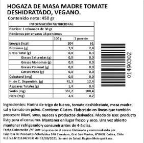 Hogaza Masa Madre Tomate Deshidratado, Vegano, 450 gr, Marca Tremus - Imagen 3