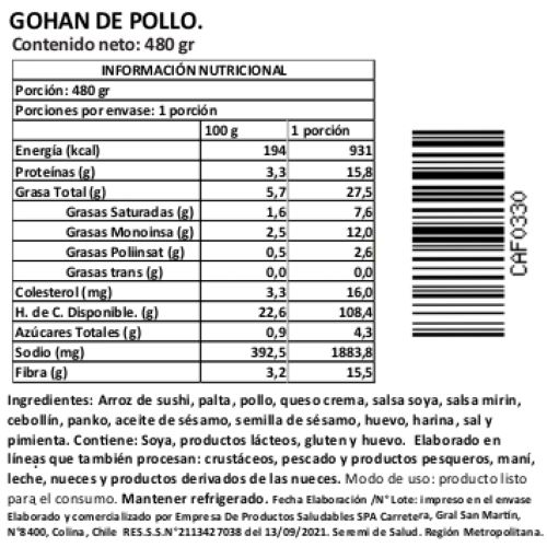 Gohan de Pollo Apanado en Pan Japonés y Palta, 480 g, Tremus - Imagen 2