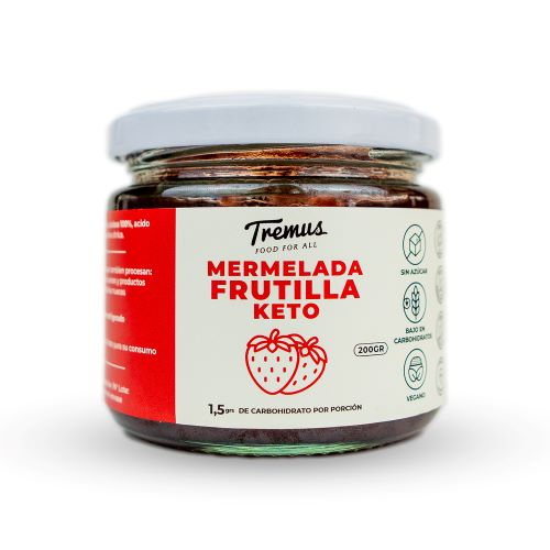 Mermelada de Frutilla Keto Vegana, Sin Azúcar Añadida, 200 g, Tremus